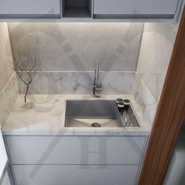 Encontraproduto.com.br - Cuba Pia Em Inox C/ Escorredor Embutido 70X40 Com Valvula