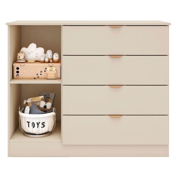 Encontraproduto.com.br - Quarto Infantil Com Guarda Roupa E Cômoda Ayla Off White Phoenix Baby
