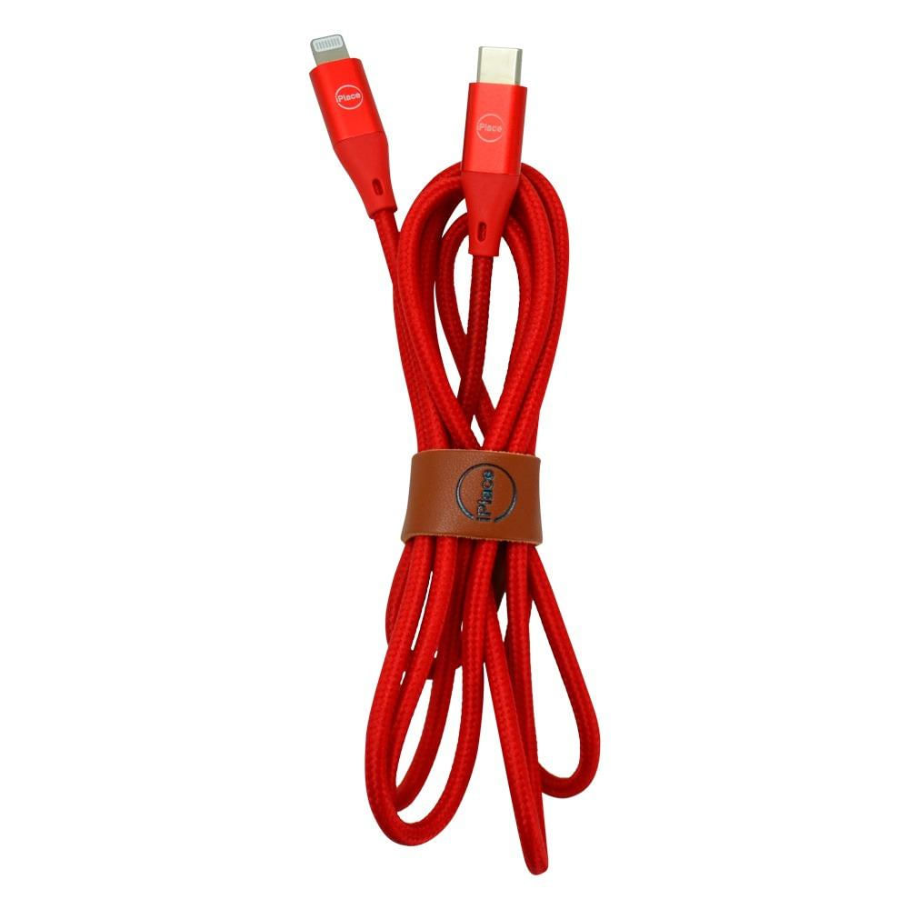 Encontraproduto.com.br - Cabo Lightning Para Usb-c Iplace, 1,2 Metros, Vermelho
