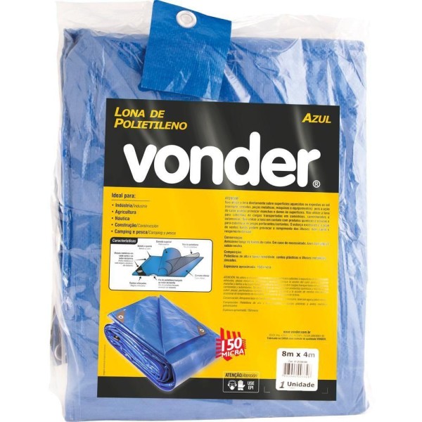 Encontraproduto.com.br - Lona de Polietileno Azul 10Mx4m - 6129033000 - Vonder
