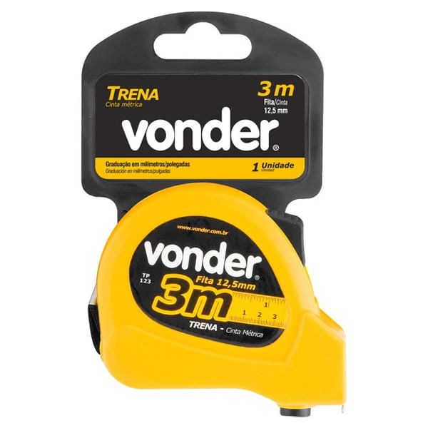 Encontraproduto.com.br - Trena de Aço 3m com Trava Amarela Vonder