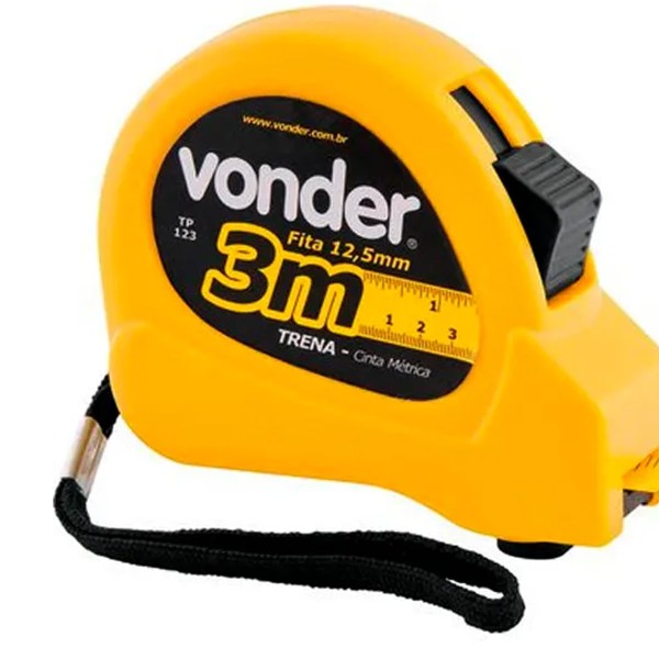 Encontraproduto.com.br - Trena de Aço 3m com Trava Amarela Vonder