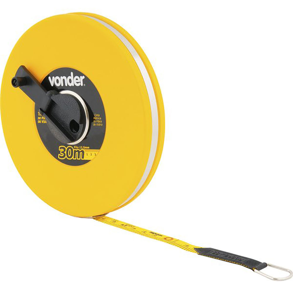 Encontraproduto.com.br - Trena fibra 30mx12,5mm longa fechada - Vonder