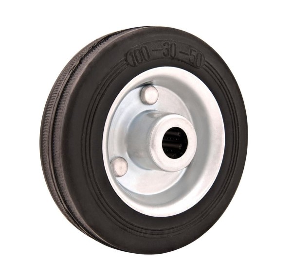 Encontraproduto.com.br - Roda De Borracha 6 Leve 130Kg Eixo Rolamento Rolete 20Mm Nú