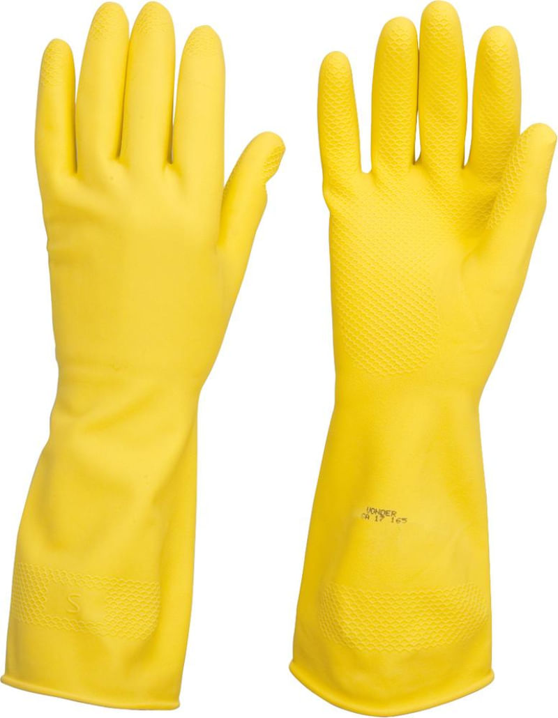 Encontraproduto.com.br - Luva látex m amarela com forro ca17165 - Vonder