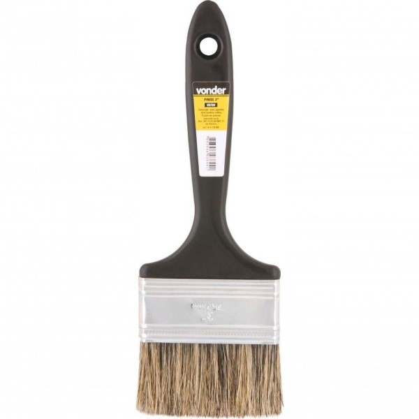 Pincel 4 Cerdas Gris Cabo Plástico Para Tintas Latéx E Acrí