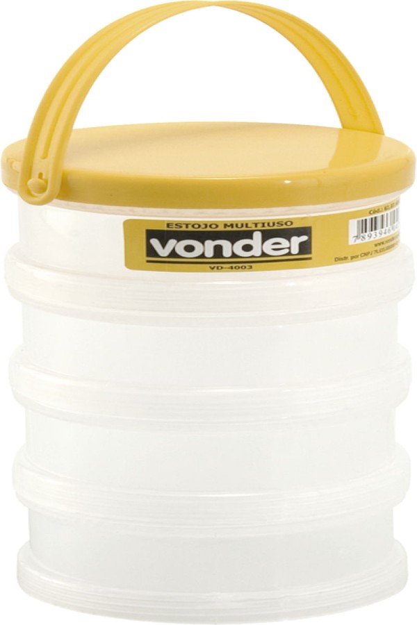 Estojo plástico multiuso com 4 partes vd4003 - Vonder