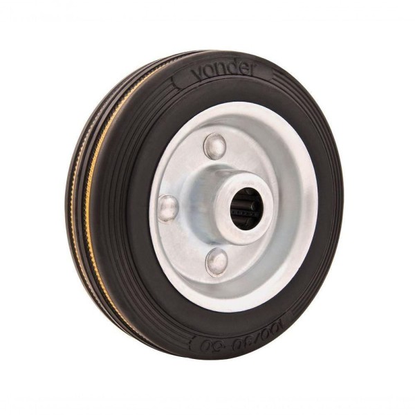 Encontraproduto.com.br - Roda De Borracha 5 Média 140Kg Eixo Rolamento Rolete 15Mm N