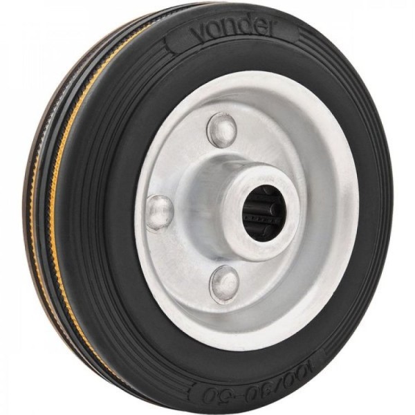 Encontraproduto.com.br - Roda De Borracha 5 Média 140Kg Eixo Rolamento Rolete 15Mm N