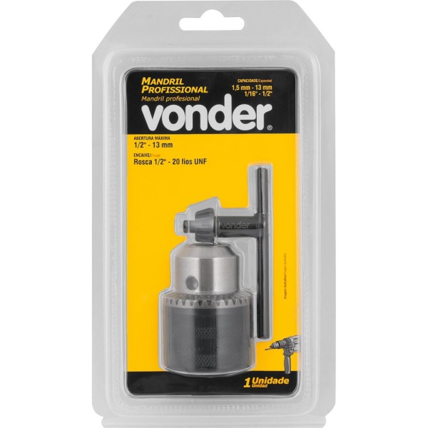Encontraproduto.com.br - MANDRIL 13MM-1/2ROSCA1/2PROF.VONDER