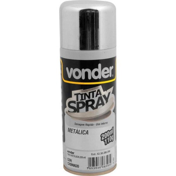 Encontraproduto.com.br - Tinta spray cromado 200ml/110g - Vonder