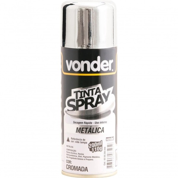 Encontraproduto.com.br - Tinta spray cromado 200ml/110g - Vonder