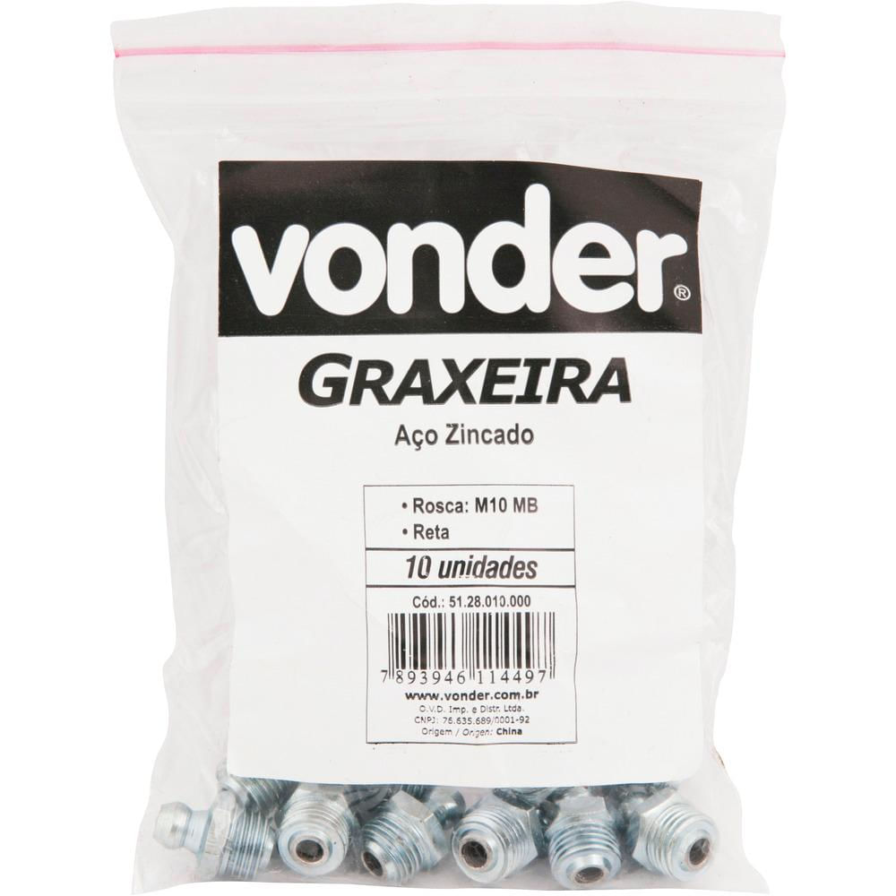 Encontraproduto.com.br - Graxeira Reta 1/4 Bsp 19fpp 10 Peças Vonder