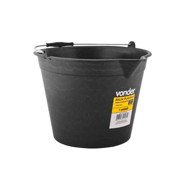 Encontraproduto.com.br - Balde de Plástico para Concreto com Bico 12 Litros - 3315400120 - Vonder