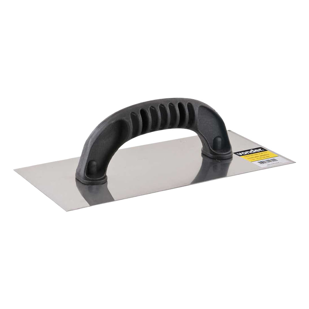 Encontraproduto.com.br - Desempenadeira Aço Lisa 12,0x25,5cm Cabo Plástico Fechado -