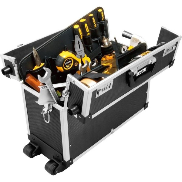 Encontraproduto.com.br - Maleta para Ferramentas Profissional MFV961 com Puxador/Rodas - VONDER