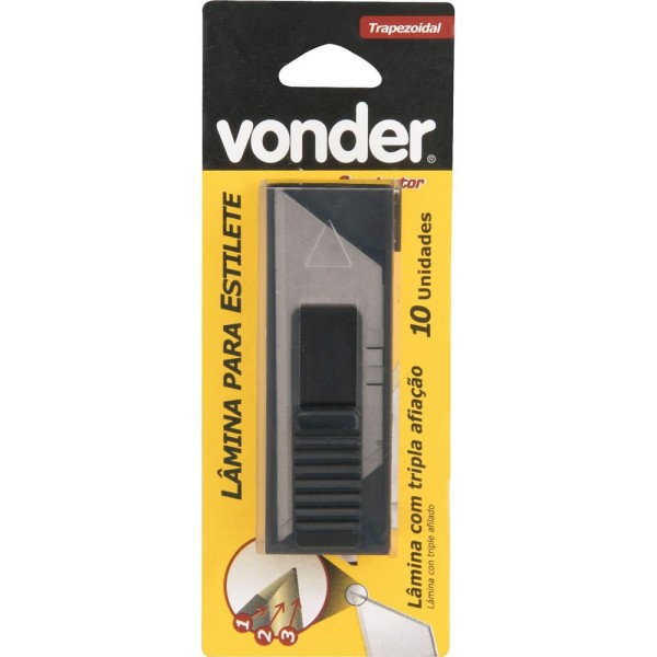 Encontraproduto.com.br - LAMINA ESTILETE 18MM TRAPEZOIDAL VONDER