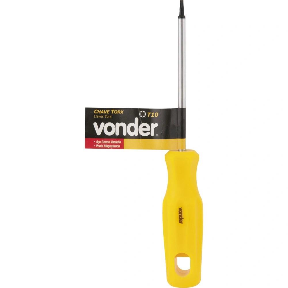 Encontraproduto.com.br - Chave torx t-10 com cabo reto cromo vanádio - Vonder