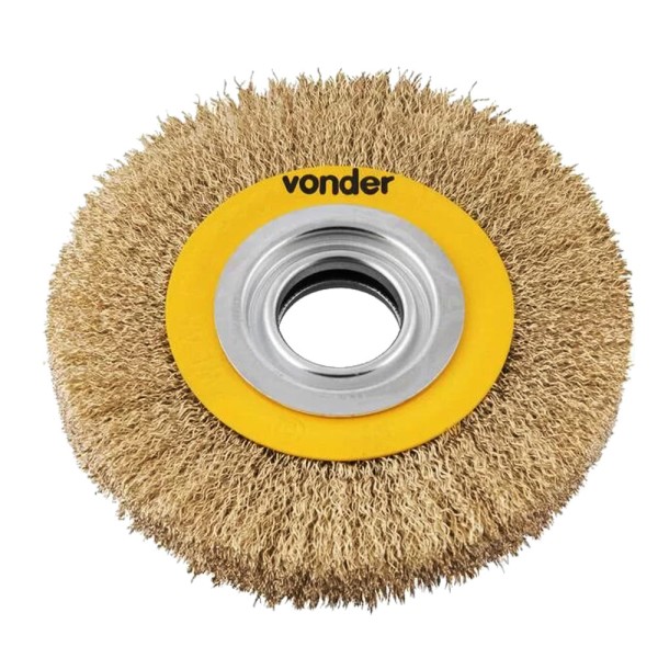 Encontraproduto.com.br - Escova Circular Ondulada de Aço Carbono de 150mm 6 X 3/4