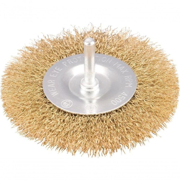 Encontraproduto.com.br - Escova Circular Ondulado 4X1/2 Haste 1/4 Aço Carbono Laton
