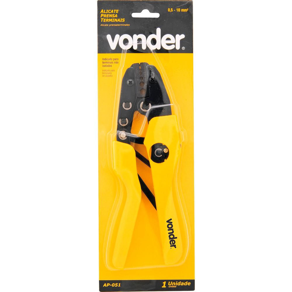 Encontraproduto.com.br - Alicate Crimpador para Terminais Não Isolados 0.50A 6.5mm AP-051 Vonder