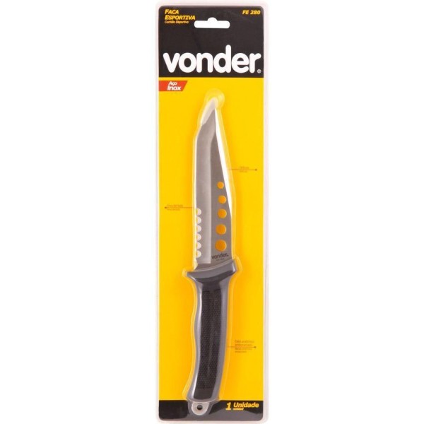 Encontraproduto.com.br - Faca esportiva multiuso 280mm aço inox fe280 - Vonder