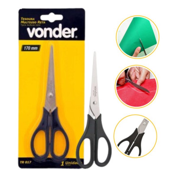 Tesoura para Uso Geral Reta TR017 - VONDER