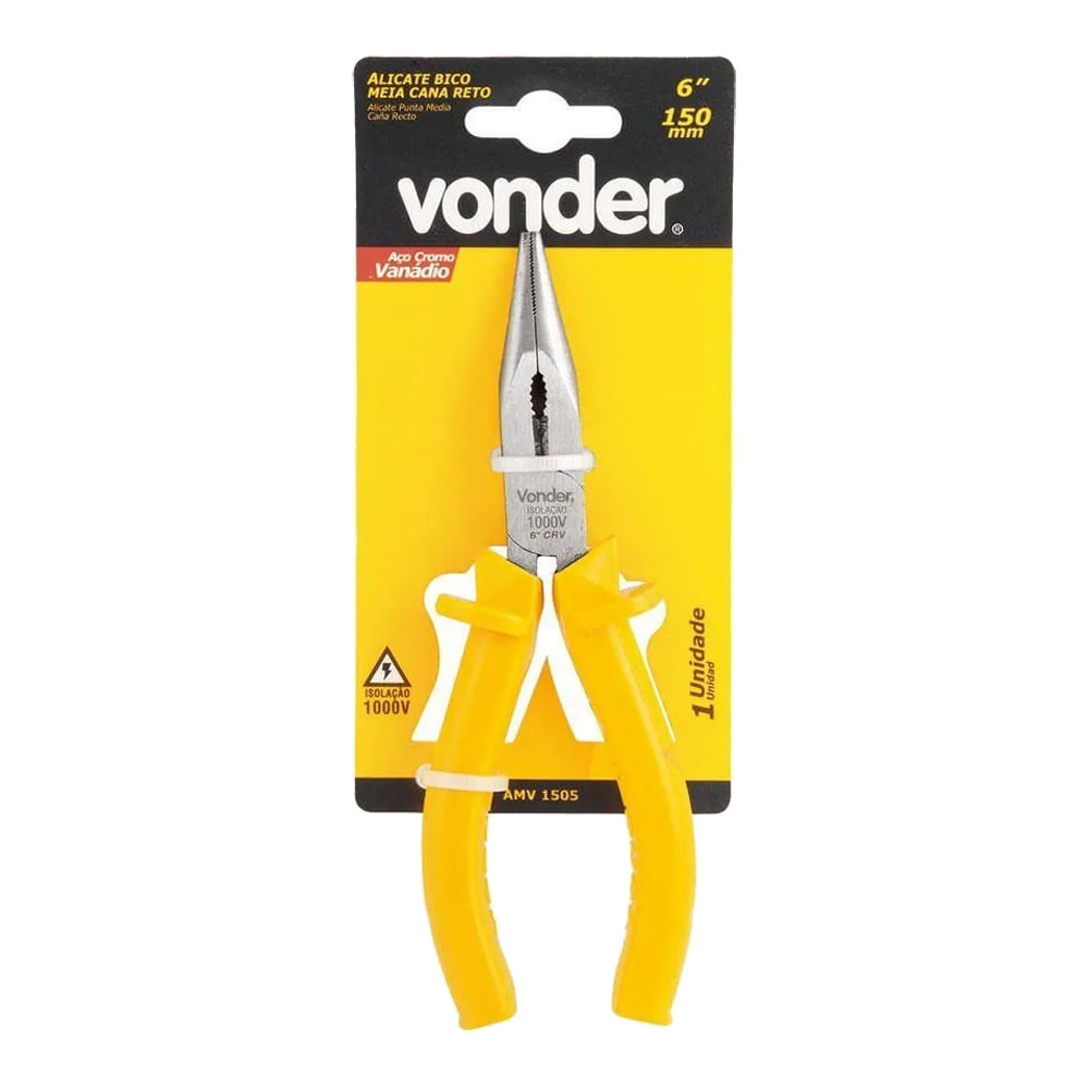 Encontraproduto.com.br - ALICATE BICO MEIA CANA RETO 6POL 3662061505 VONDER