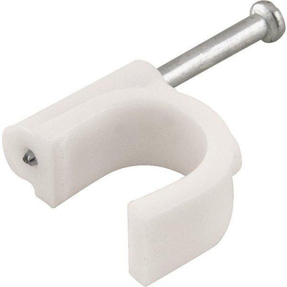Encontraproduto.com.br - Grampo para fios 8mm² branco redondo com 20 peças - Vonder