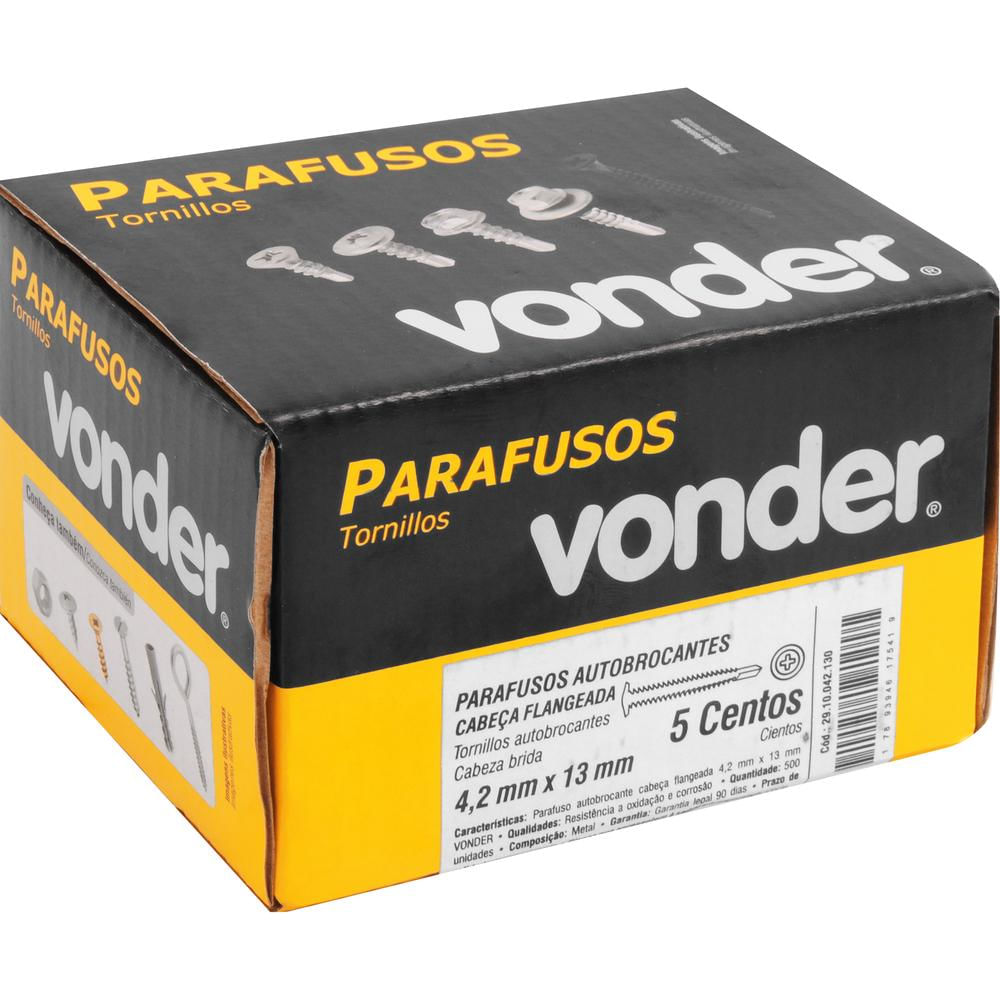 Parafuso Autobrocante 4,2x13 mm com 100 peças Vonder