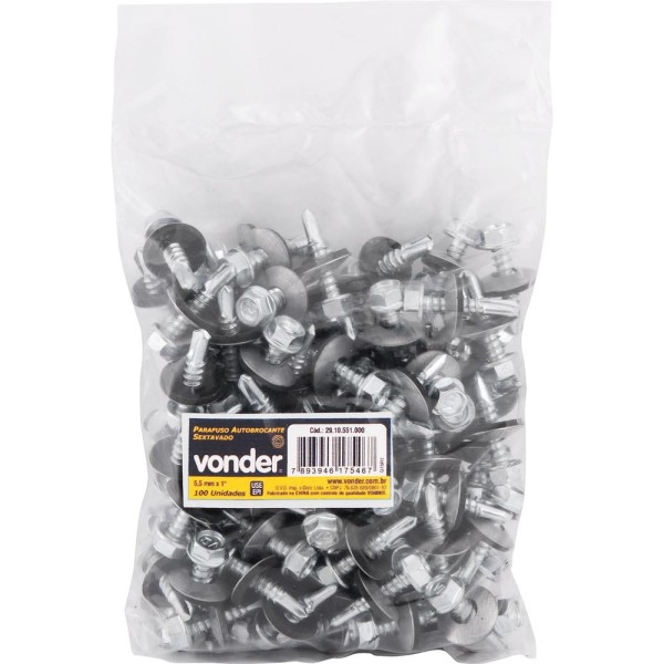 Encontraproduto.com.br - Parafuso com Vedação Telheiro Para Telha Auto Brocante 5,5x1mm