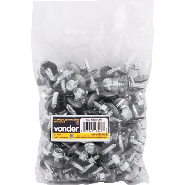 Encontraproduto.com.br - Parafuso com Vedação Telheiro Para Telha Auto Brocante 5,5x1mm