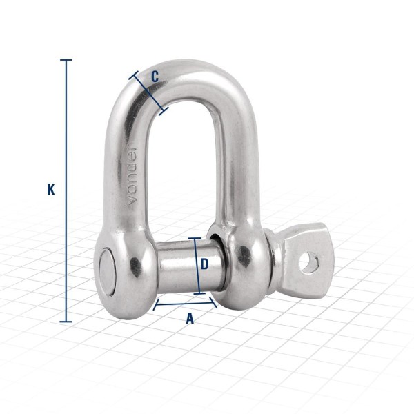 Encontraproduto.com.br - Manilha Reta Para Cabo de Aço 3/8