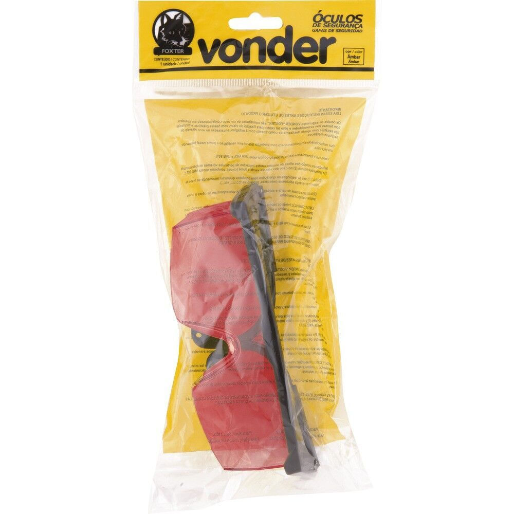 Encontraproduto.com.br - Óculos Policarbonato Fortex Vermelho Sem Anti Embaçante Ca30