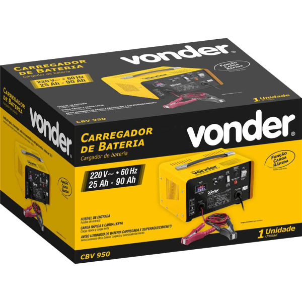 Encontraproduto.com.br - Carregador de Bateria Vonder CBV 950 220V - 6847950220