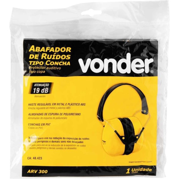 Encontraproduto.com.br - Abafador De Ruídos Tipo Concha 19 Db Arv 300 Vonder