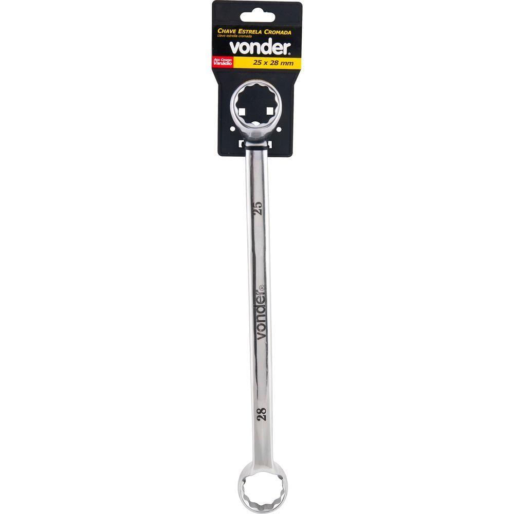 Chave estrela 16x17mm cromo vanádio cromada cartela - Vonder