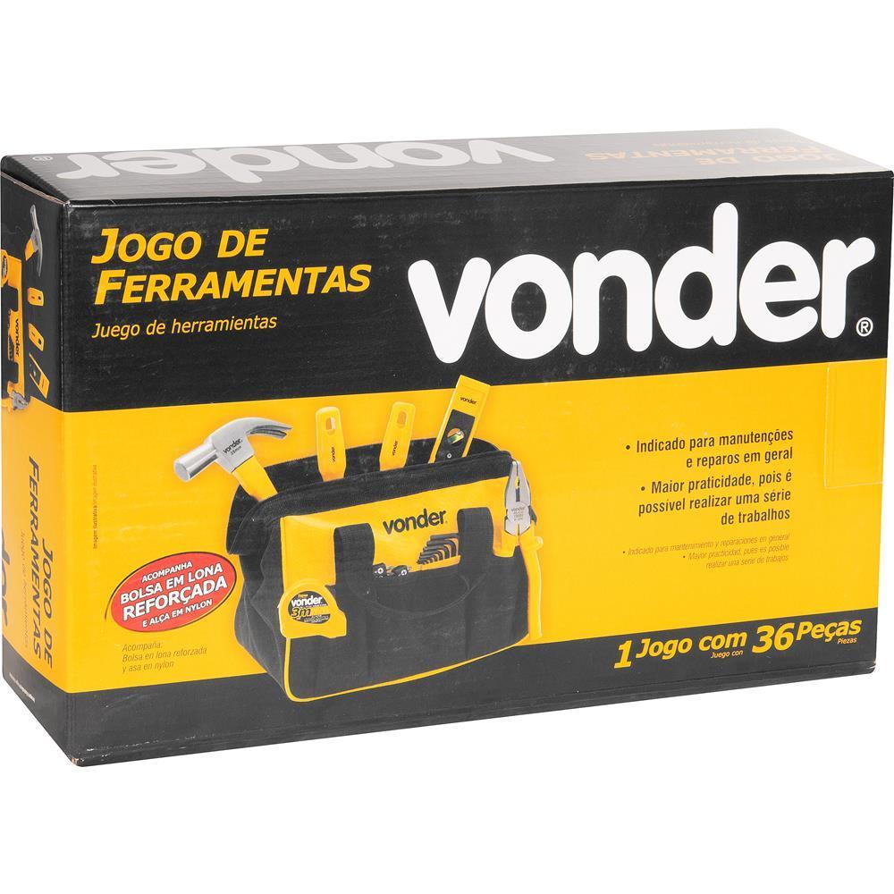 Encontraproduto.com.br - Jogo de Ferramentas com Bolsa Vonder com 36 peças