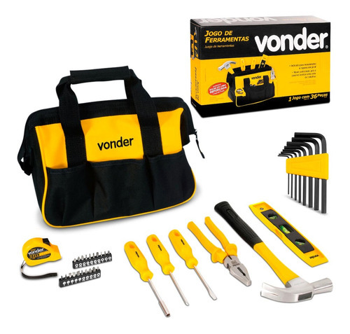 Jogo de Ferramentas com Bolsa Vonder com 36 peças