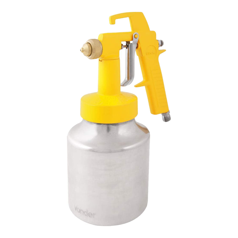 Encontraproduto.com.br - Pistola Para Pintura Com Caneca Em Alumínio Tipo Sucção Ar Direto PDV 1 Vonder