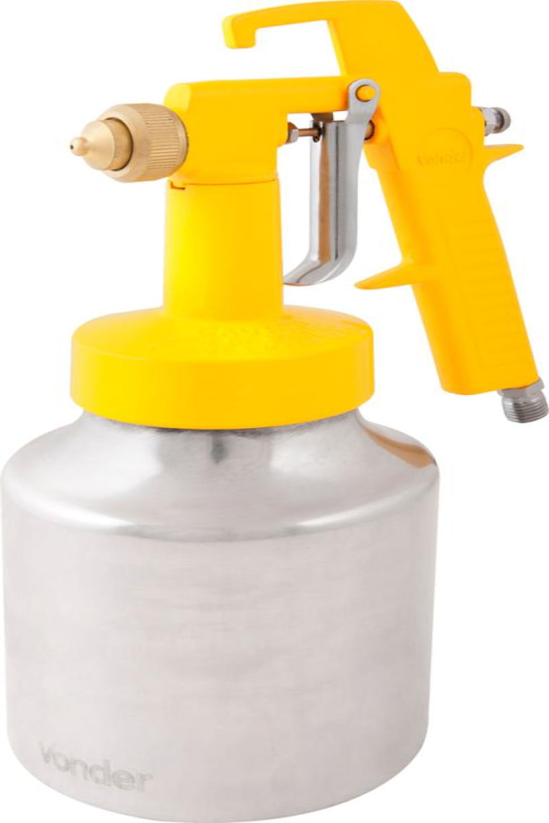 Encontraproduto.com.br - Pistola Para Pintura Com Caneca Em Alumínio Tipo Sucção Ar Direto PDV 1 Vonder