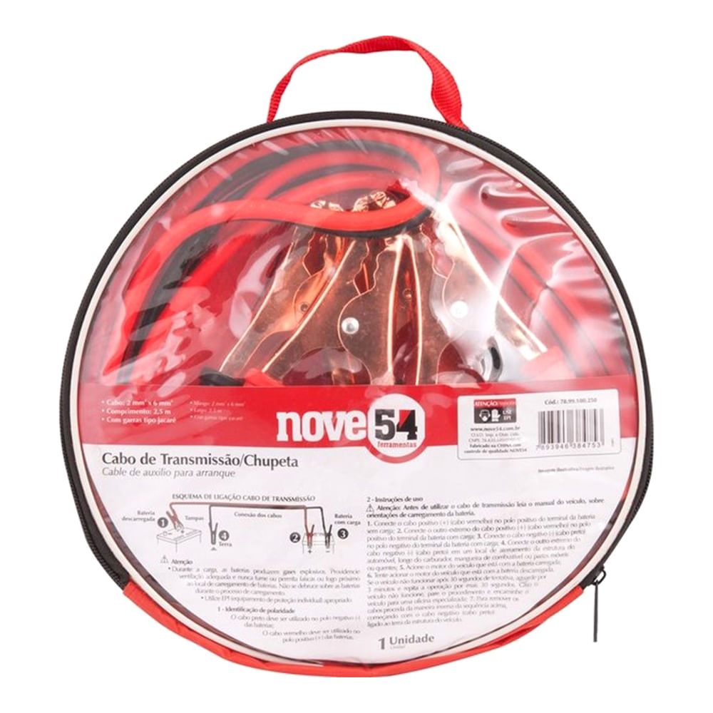 Encontraproduto.com.br - Cabo Para/Transferir Bateria 2,5M NOVE54