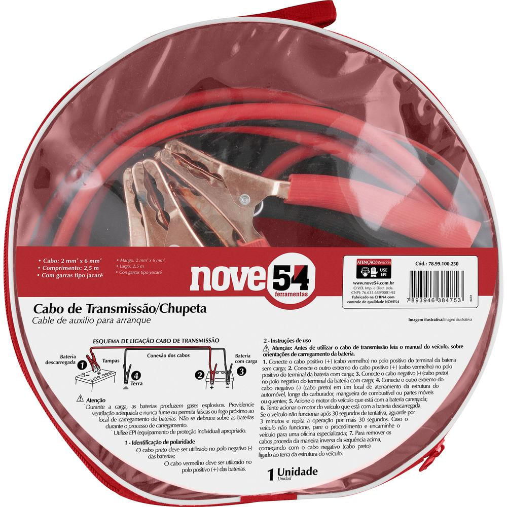 Encontraproduto.com.br - Cabo Para/Transferir Bateria 2,5M NOVE54