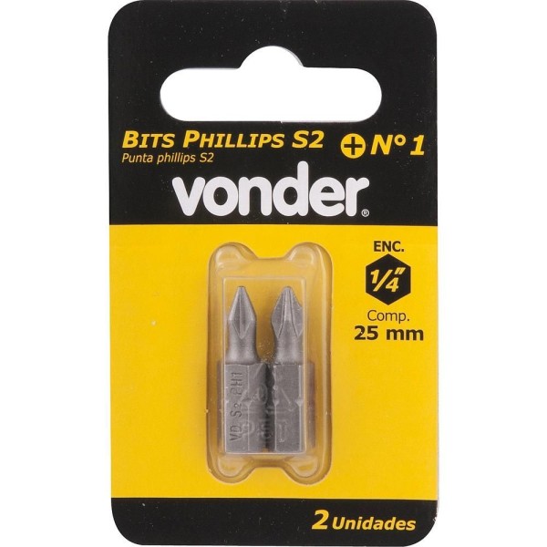Encontraproduto.com.br - Bits Ponteira Philips 1/4  N.2 1/4x50mm Aço S2 Com 2 Peças -
