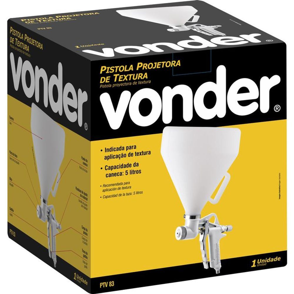 Encontraproduto.com.br - Pistola Projetora de Textura PTV 83 - VONDER