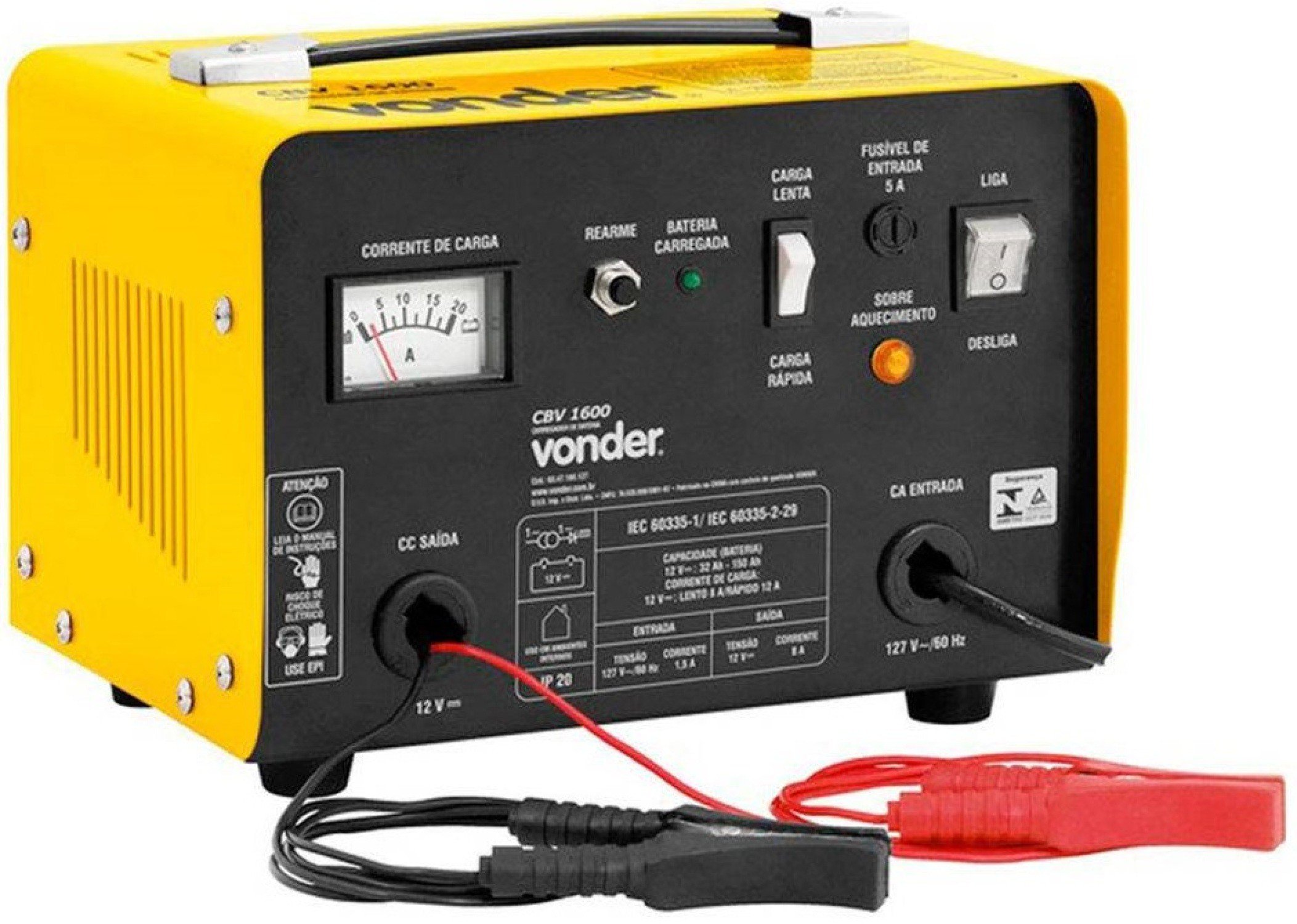 Encontraproduto.com.br - Carregador de Bateria Vonder CBV 1600 220V - 6847160220