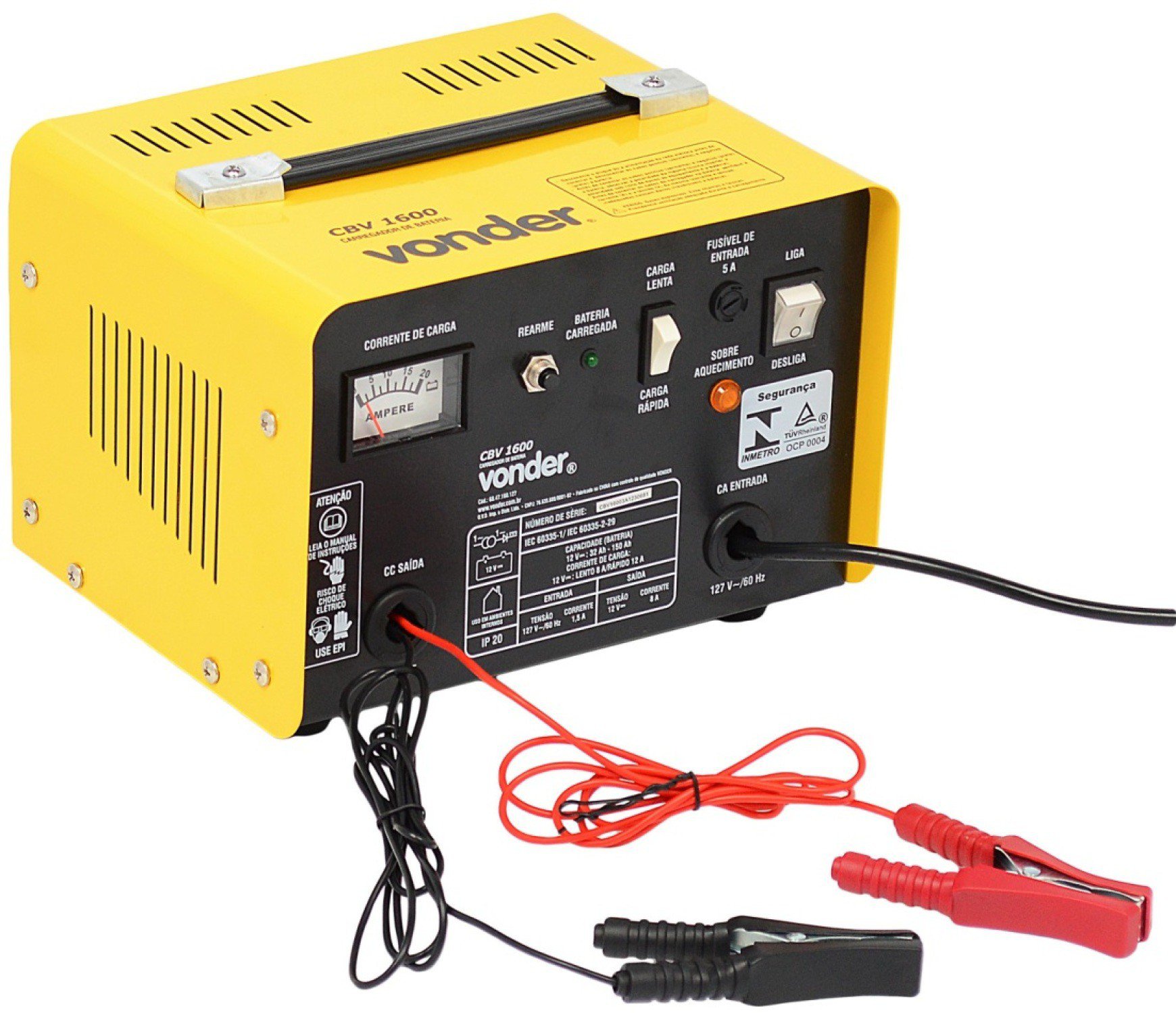Encontraproduto.com.br - Carregador de Bateria Vonder CBV 1600 220V - 6847160220