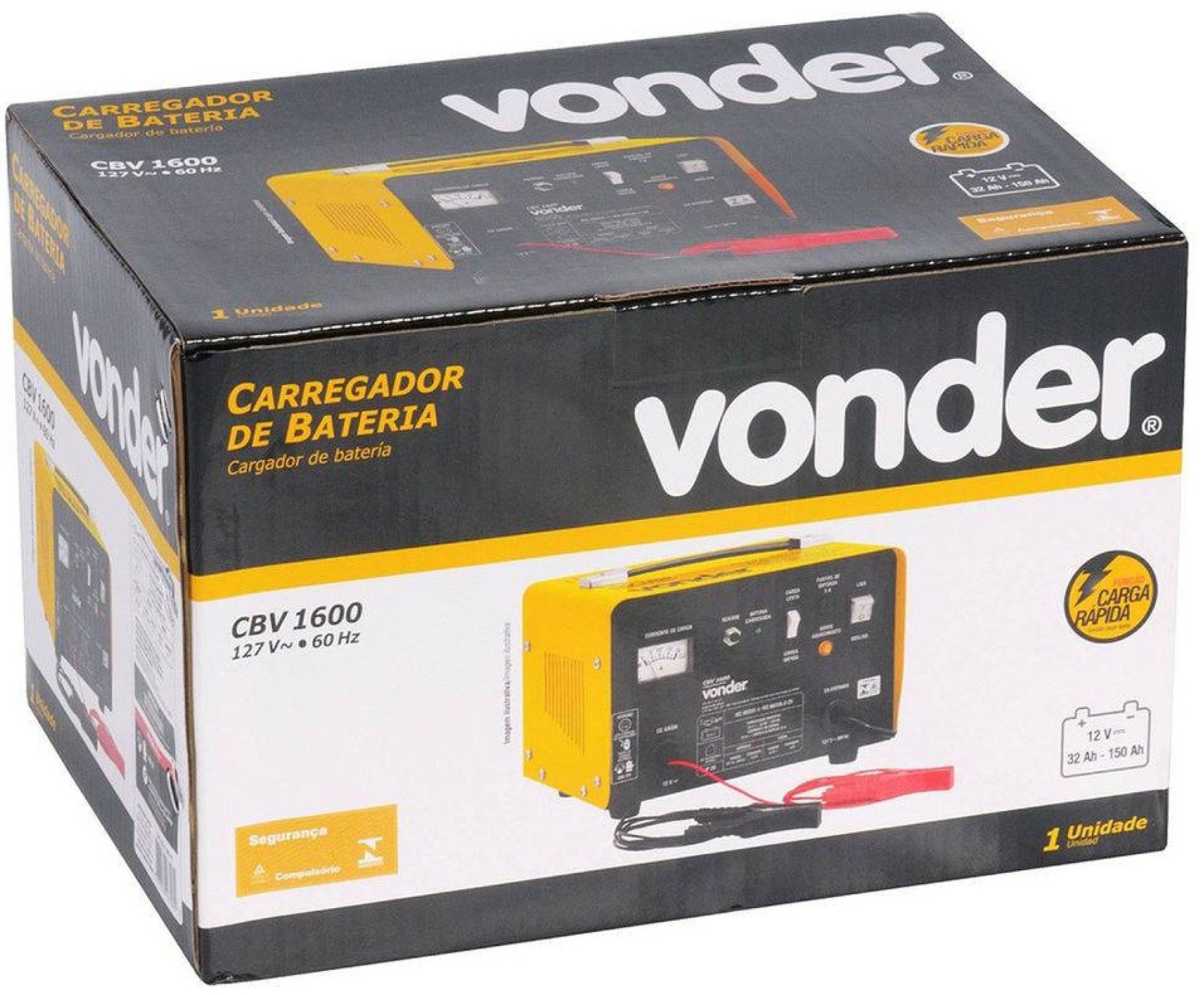 Encontraproduto.com.br - Carregador de Bateria Vonder CBV 1600 220V - 6847160220