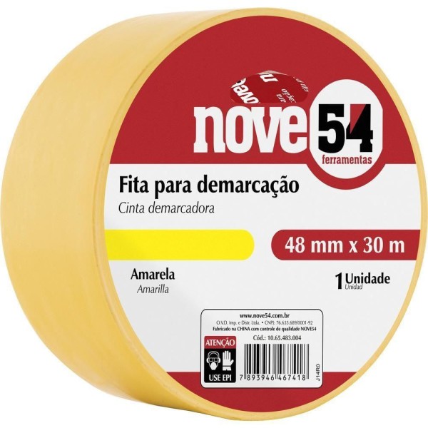 Encontraproduto.com.br - Fita adesiva para demarcação, 48mm x 30m - Nove54