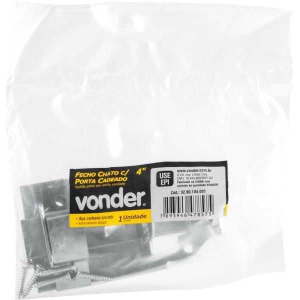 Encontraproduto.com.br - Fecho Vonder Chato com Porta Cadeado 4